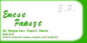 emese papszt business card